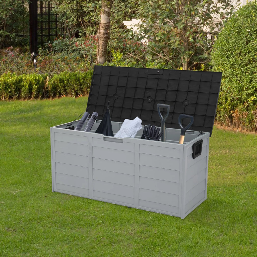 75 Gallon Black Resin Deck Box on Wheels W887509