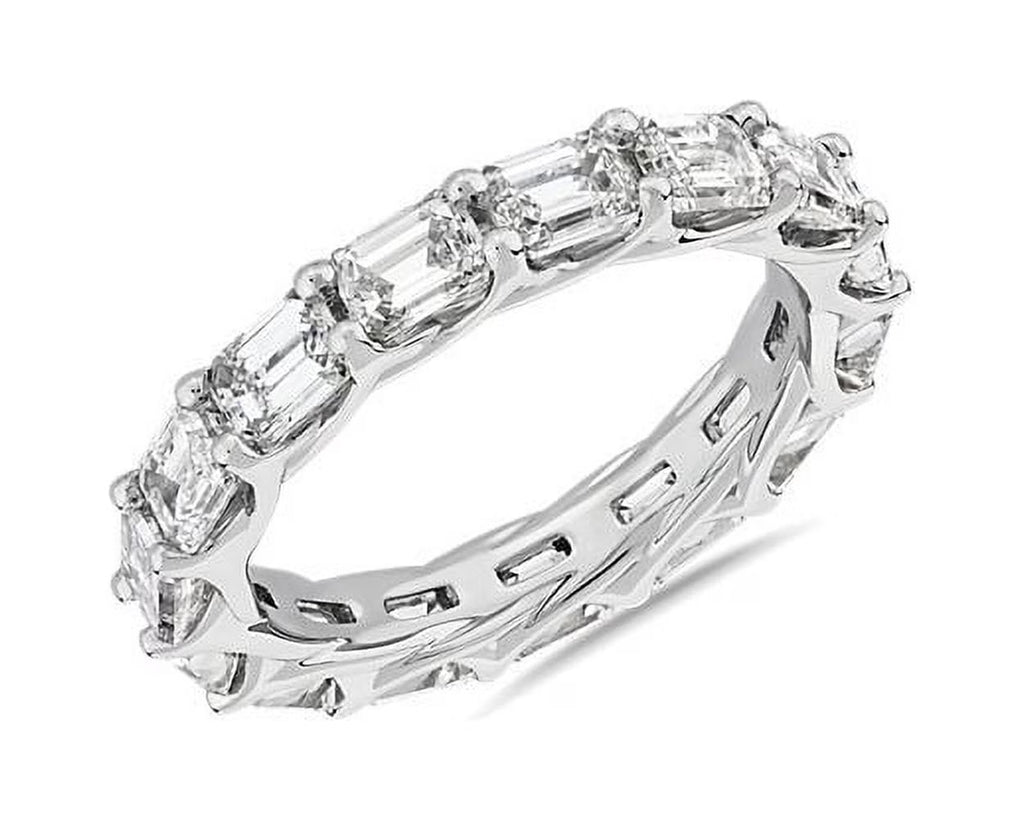 14K White Gold Emerald Cut Diamond Eternity Band A929038