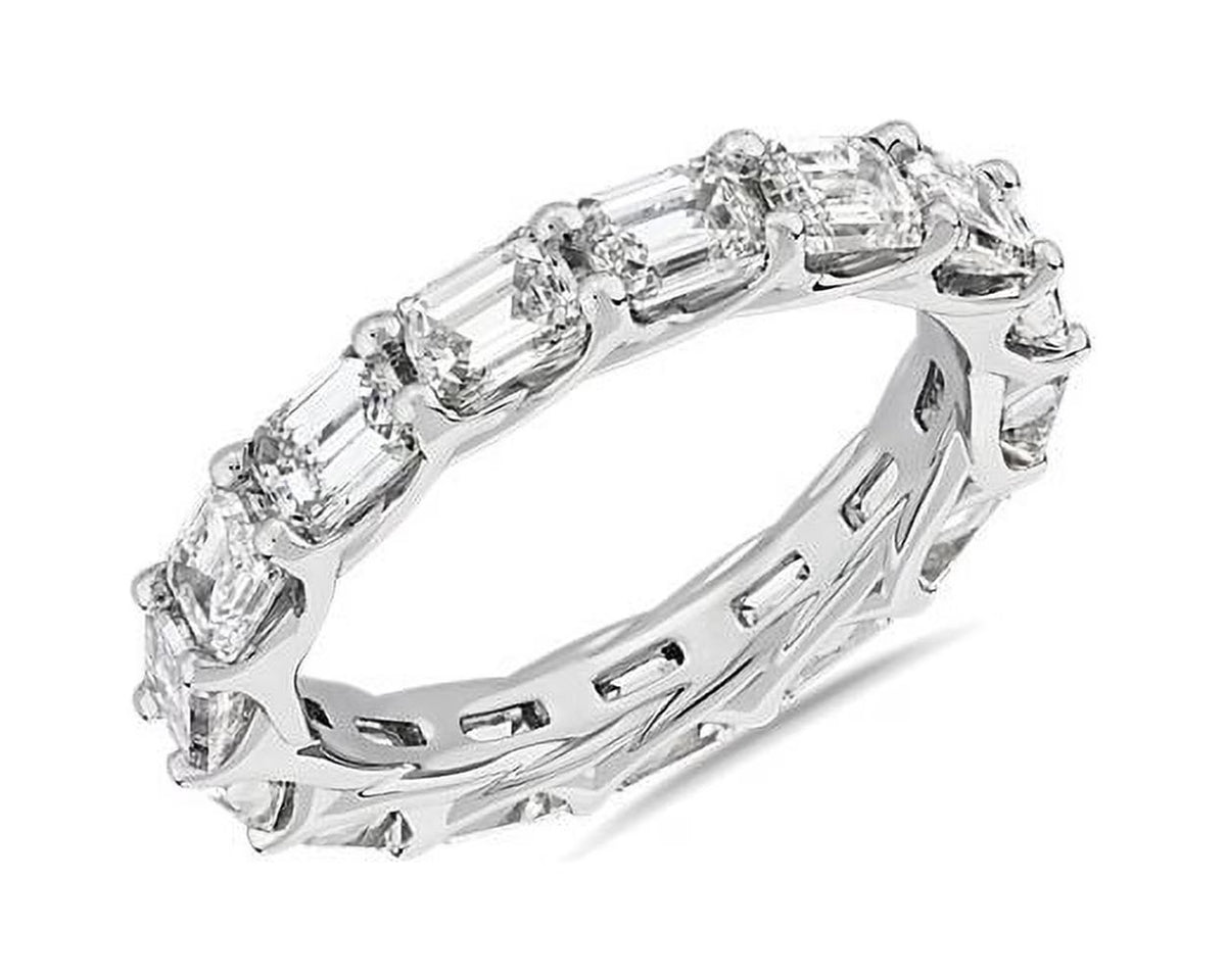 14K White Gold Emerald Cut Diamond Eternity Band A929038