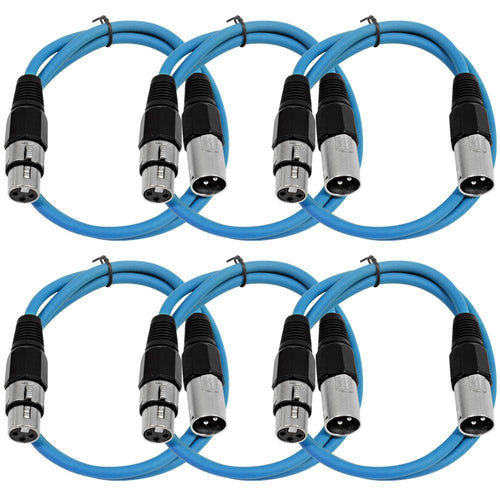 25' XLR Male to XLR Female Microphone Cables 6 Pack Y40741