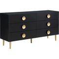 Contemporary Metal Dresser in Rich Black Finish Q67042