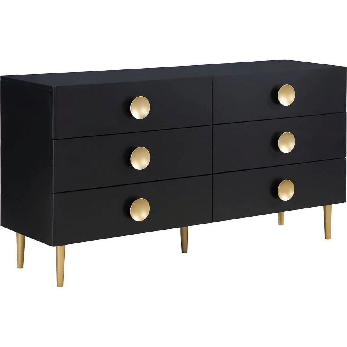 Contemporary Metal Dresser in Rich Black Finish Q67042