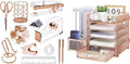 Rose Gold Acrylic Desk Organizer Set with Stapler and File Shelves X972