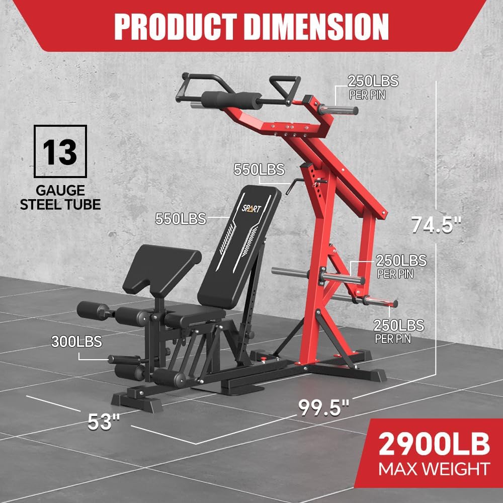 Red Multifunctional Strength Training Station with Multi Bench Press Z728