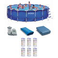 18ft x 48in Metal Frame Swimming Pool Set with Pump P606659