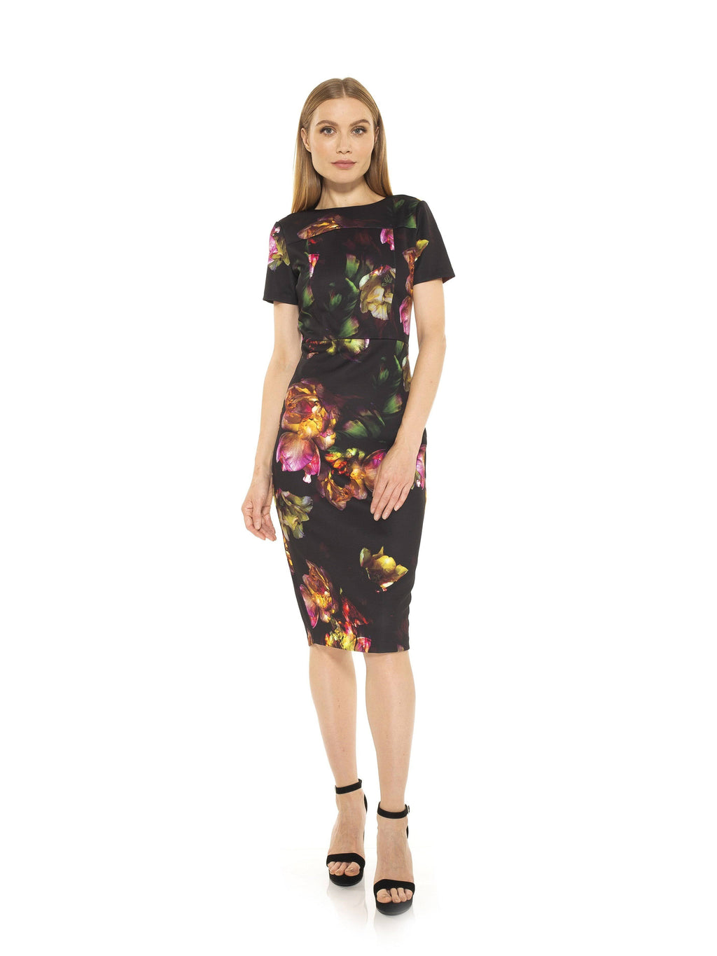 Black Midi Sheath Dress U19438