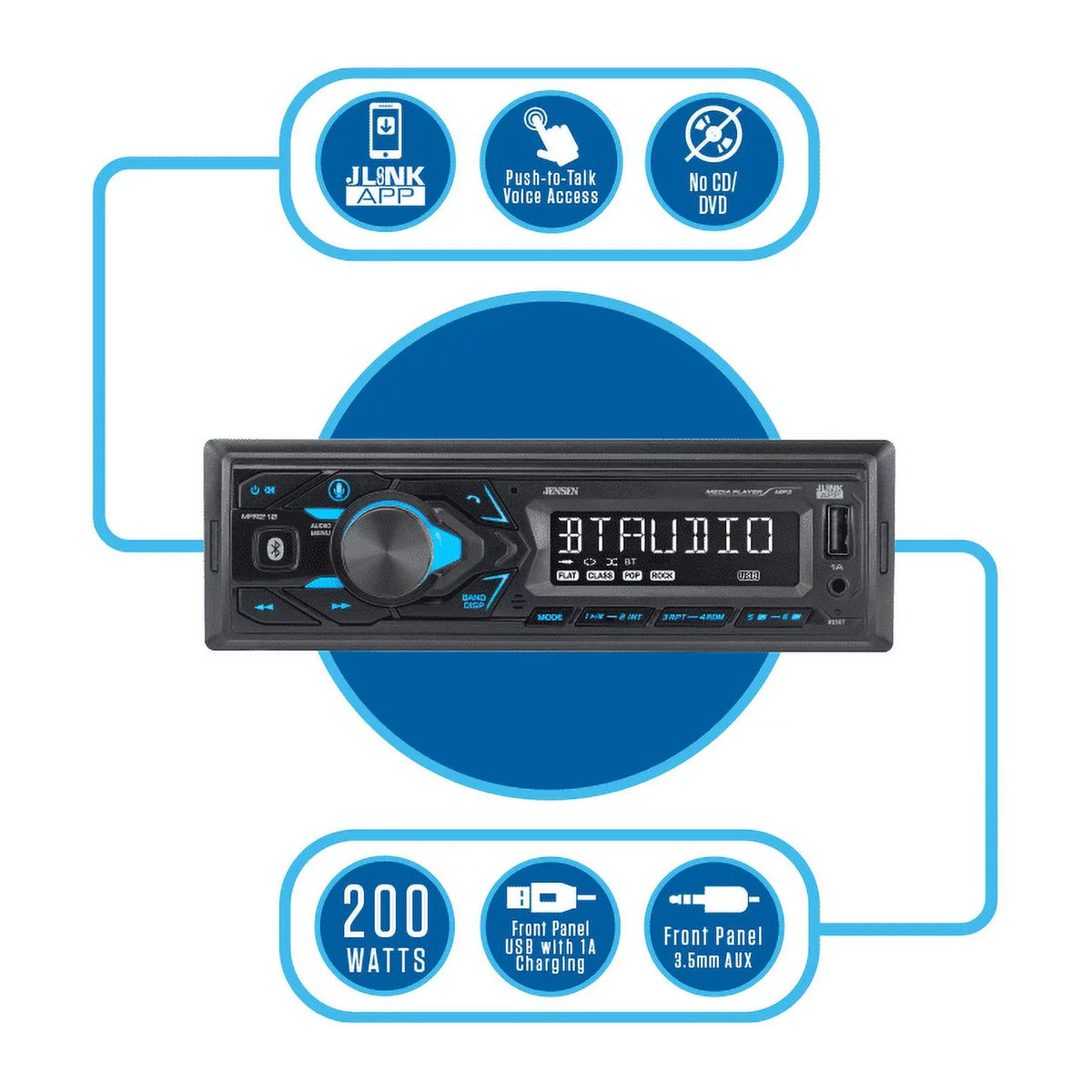 Single DIN Car Stereo Radio with Bluetooth Z7824