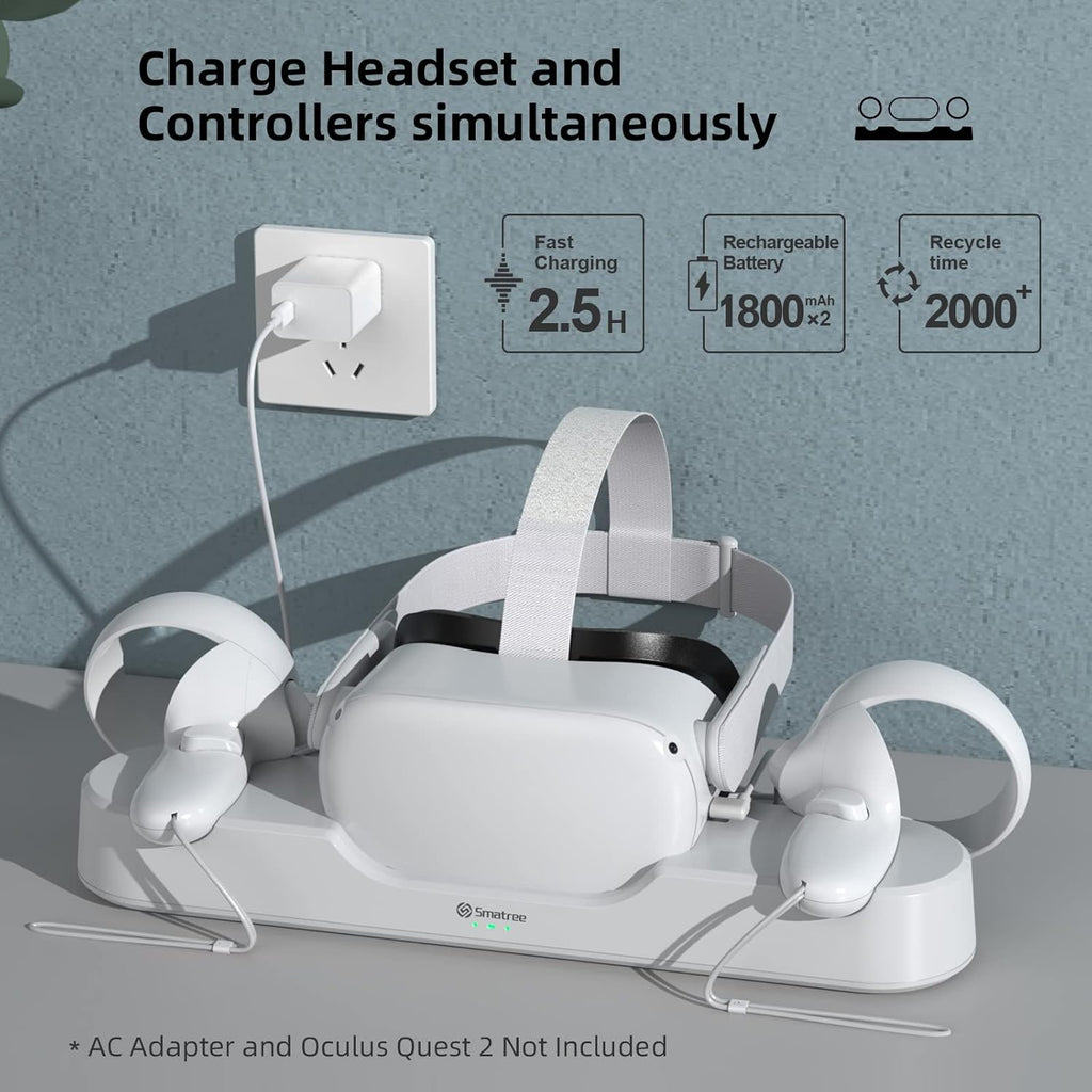 Oculus Quest 2 Charging Dock with 2 Rechargeable Controller Batteries I89660