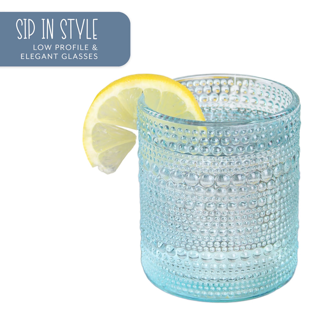 Blue 12oz 6pk Hobnail Drinking Glasses A531649