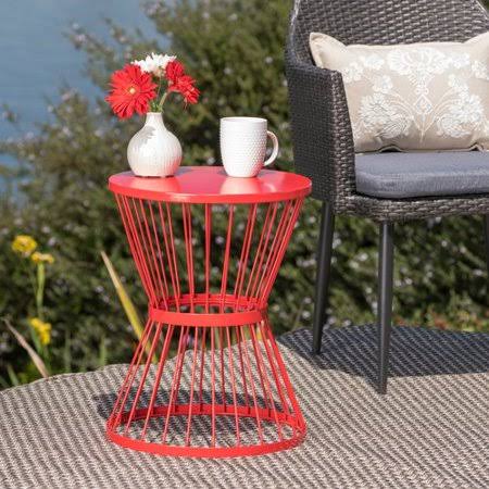 Red Metal Side Table S430472