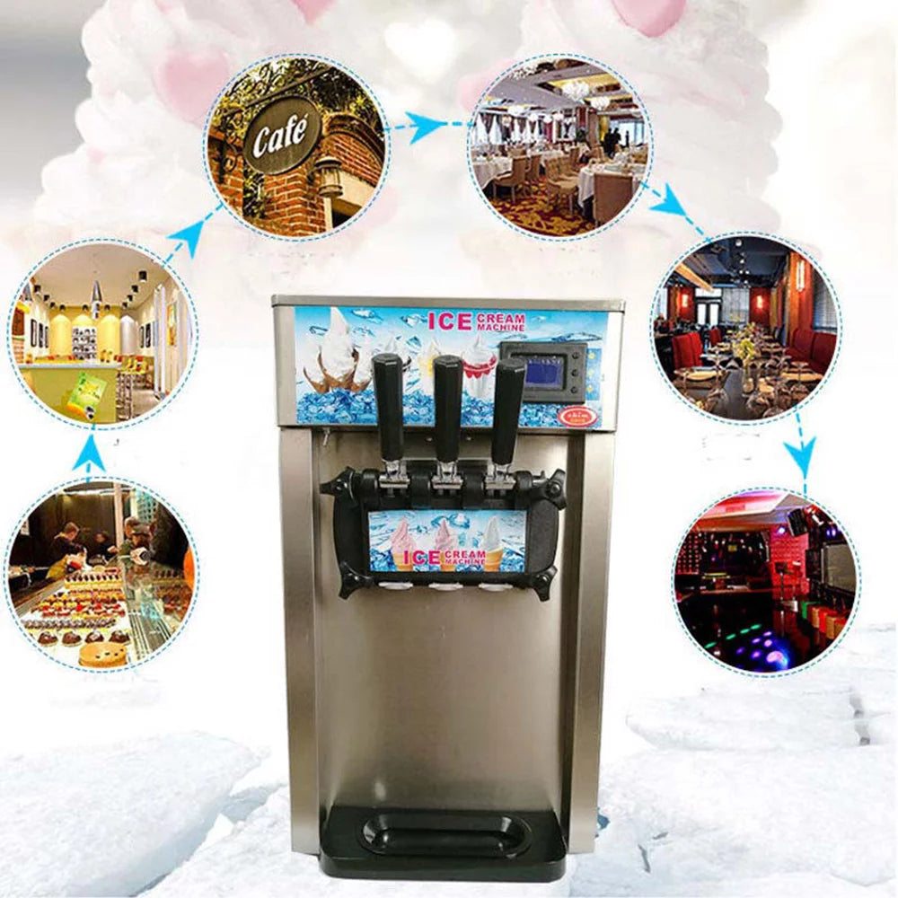 3 Flavor Soft Serve Ice Cream Machine 1400W W4107