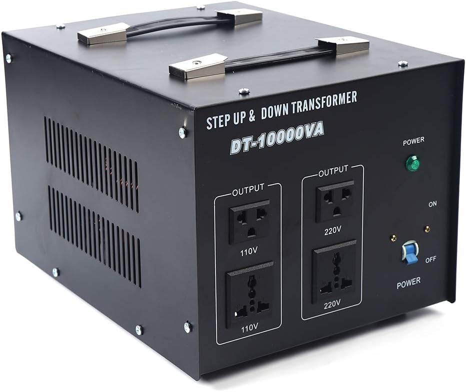 10000W Voltage Converter Transformer Step Up/Down 110V/220V Heavy Duty with 2 US Outlets, 2 Universal Outlets, Circuit Breaker S399