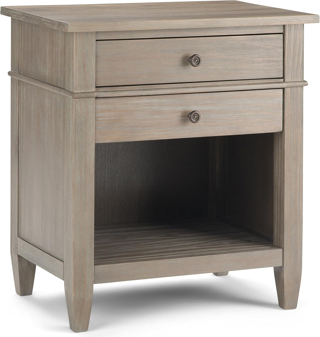 White Solid Wood 2 Drawer Nightstand X60564