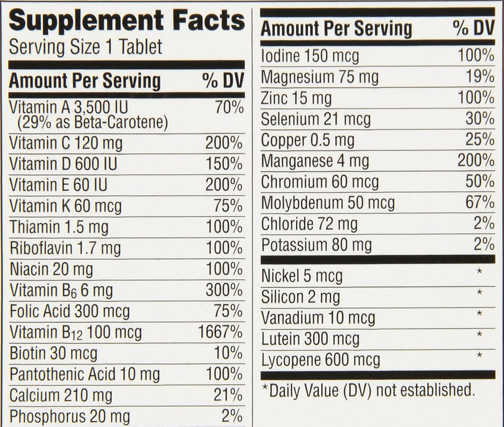 100 Count Multivitamin Multimineral Supplement Tablet X450
