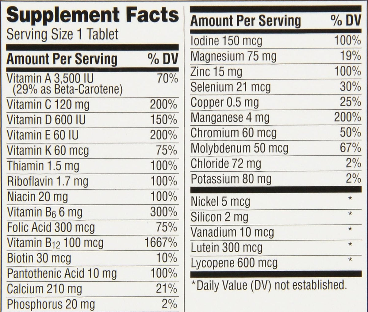 100 Count Multivitamin Multimineral Supplement Tablet X450