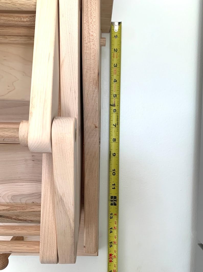 21” x 16” Collapsable Wooden Wall Mounted Drying Rack with Peg Hooks G846