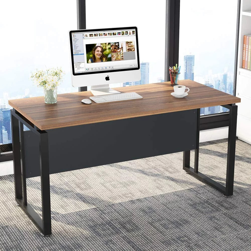 55 inch L-Shaped Computer Desk with File Cabinet P2028