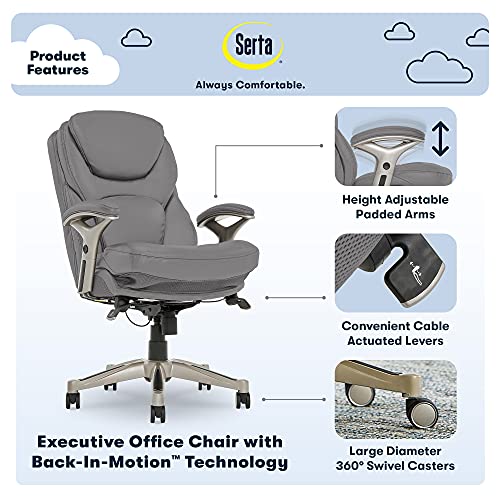 Opportunity Gray Bonded Leather Executive Office Chair E669515