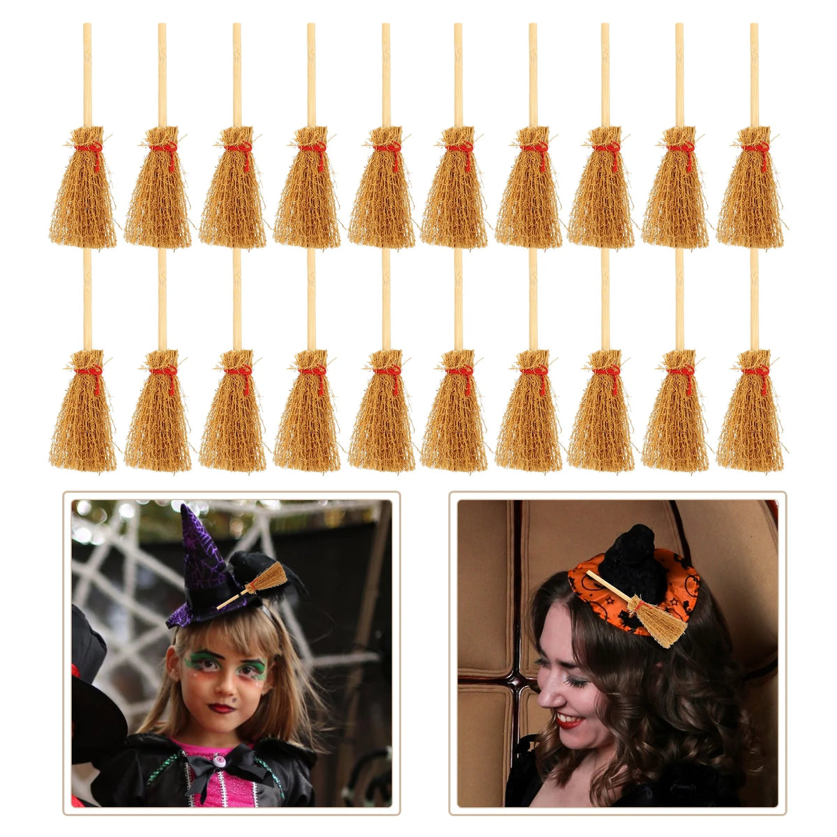 20Pcs Doll House Brooms Miniature Cleaning Tool Models F84351
