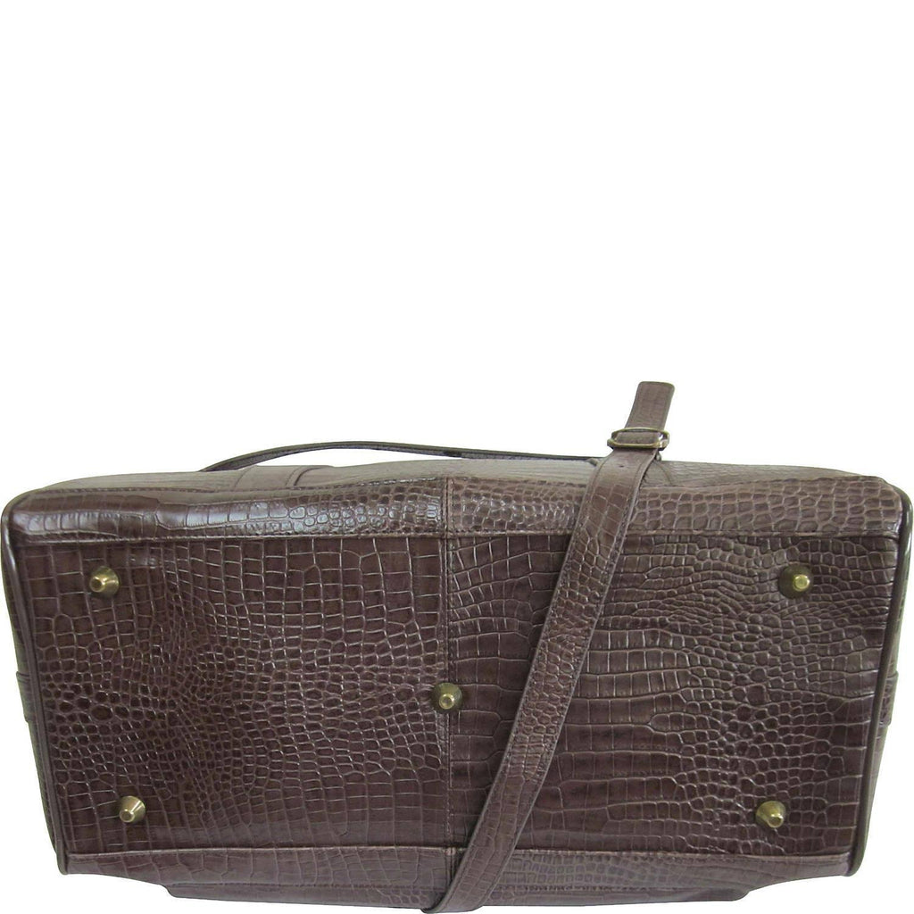 Brown Leather Carry-On Weekend Duffel U748298