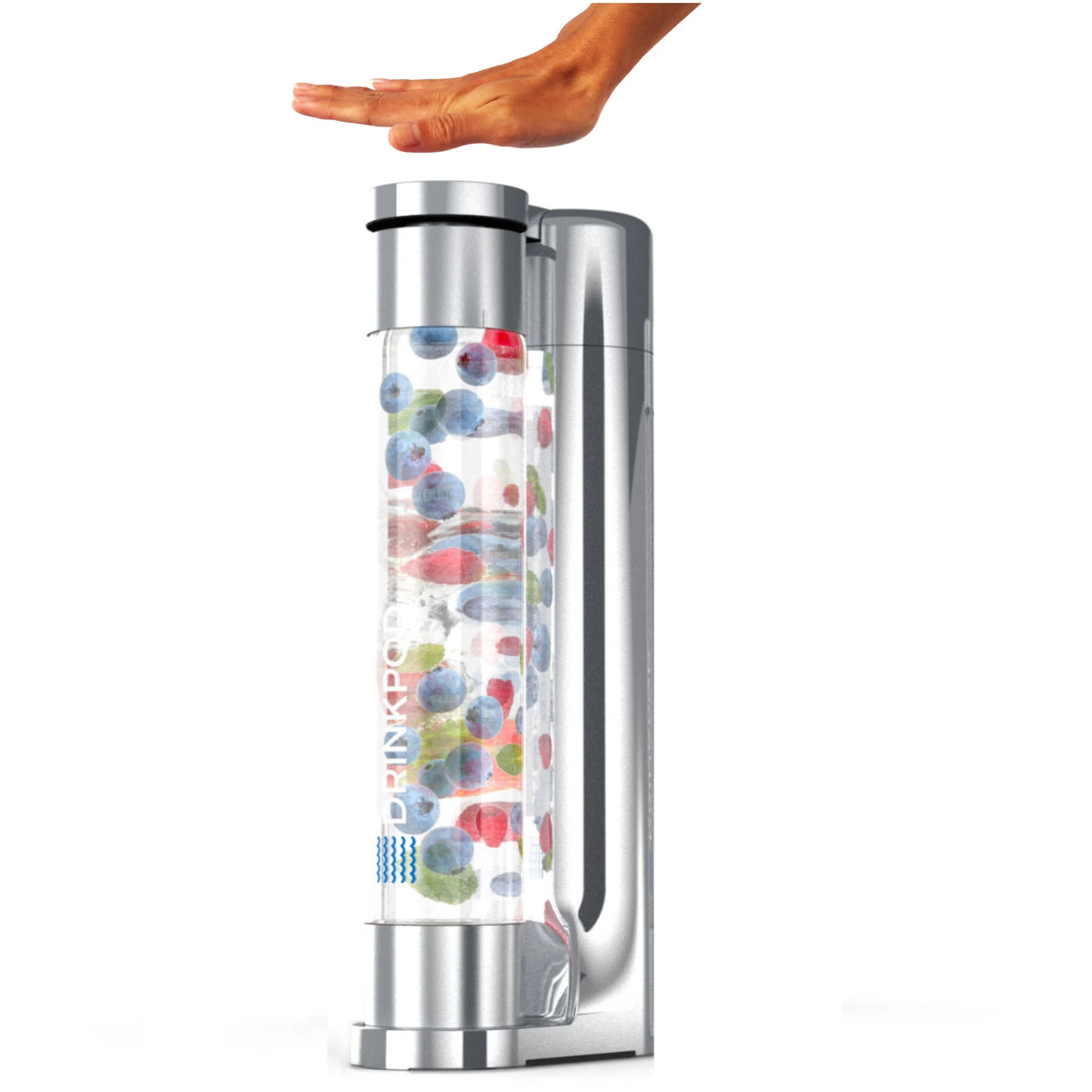 Silver Chrome Soda Maker with Three 1L Bottles G5247