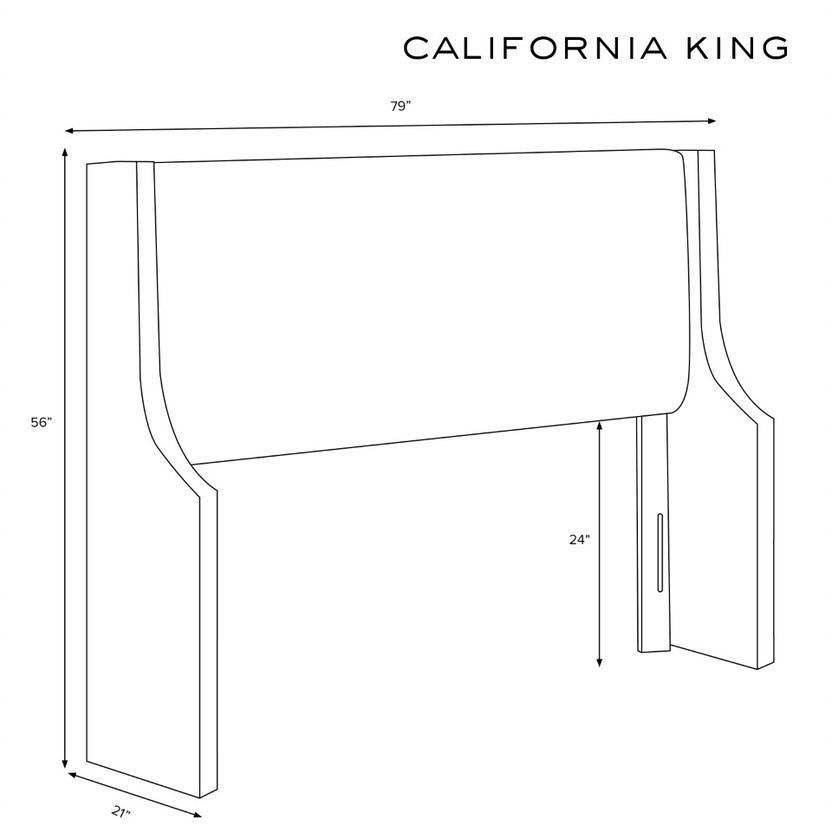 California King Velvet Wingback Headboard E483065