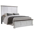 Wood Farmhouse Eastern King Panel Bed White Finish B975