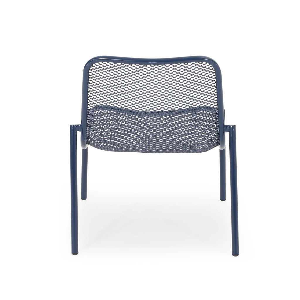 Matte Navy Blue Outdoor Dining Chair Set of 2 W754085