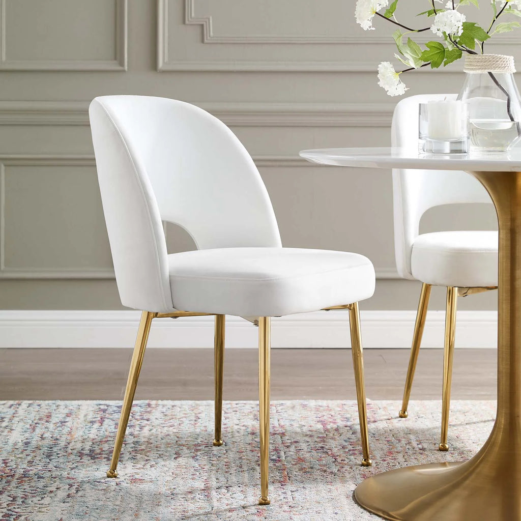 White Velvet Dining Chair G2356