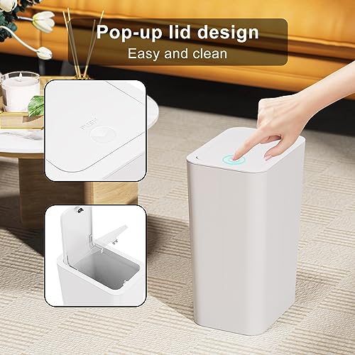 Grey 3 Pack Bathroom Trash Can with Lid Set A91193