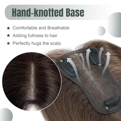 10 Inch Real Human Hair Toppers Swiss Base Clip in Hair Extensions X532888