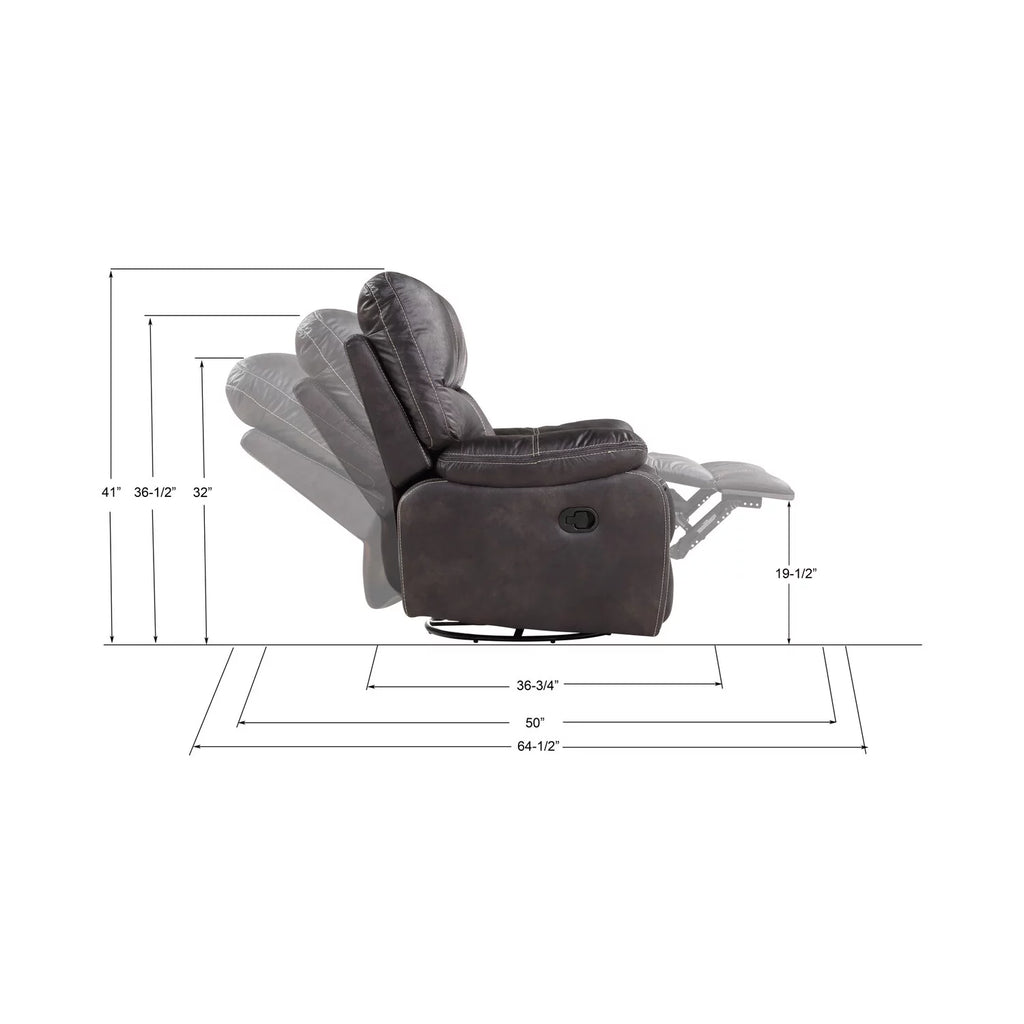Dark Gray Swivel Reclining Glider G300