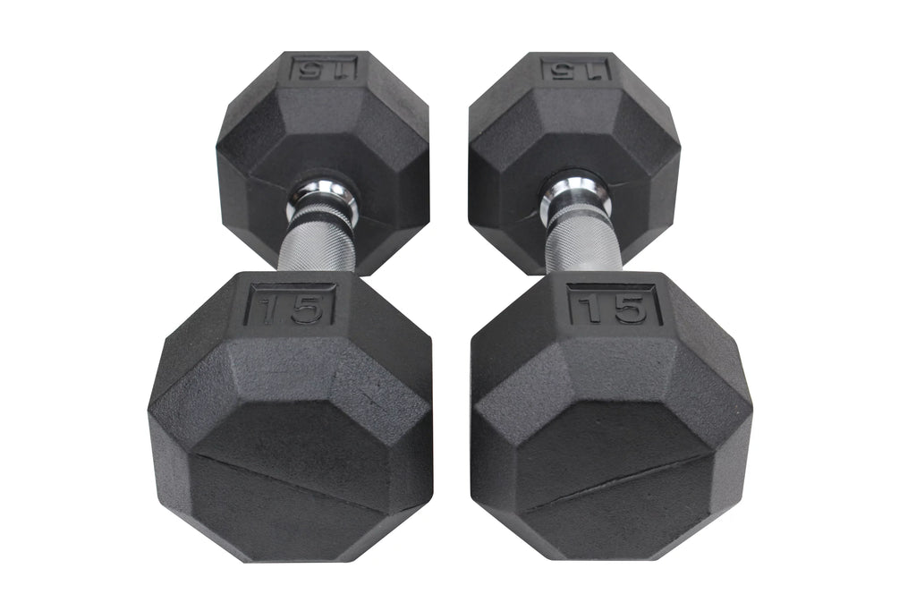 5 Lbs. Pair Rubber Coated Hex Dumbbells H320