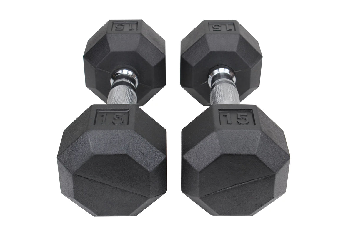 5 Lbs. Pair Rubber Coated Hex Dumbbells H320
