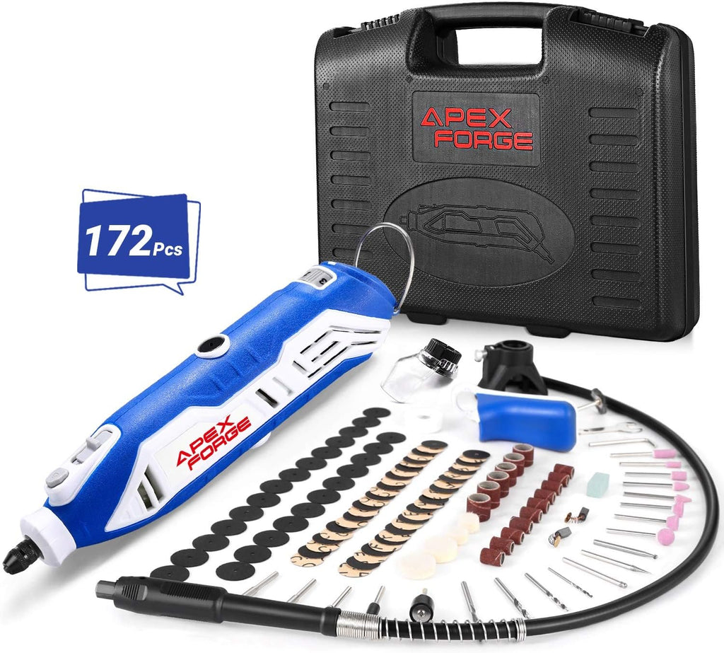 172 Accessories Rotary Tool Kit with Keyless Chuck and Flex Shaft T133