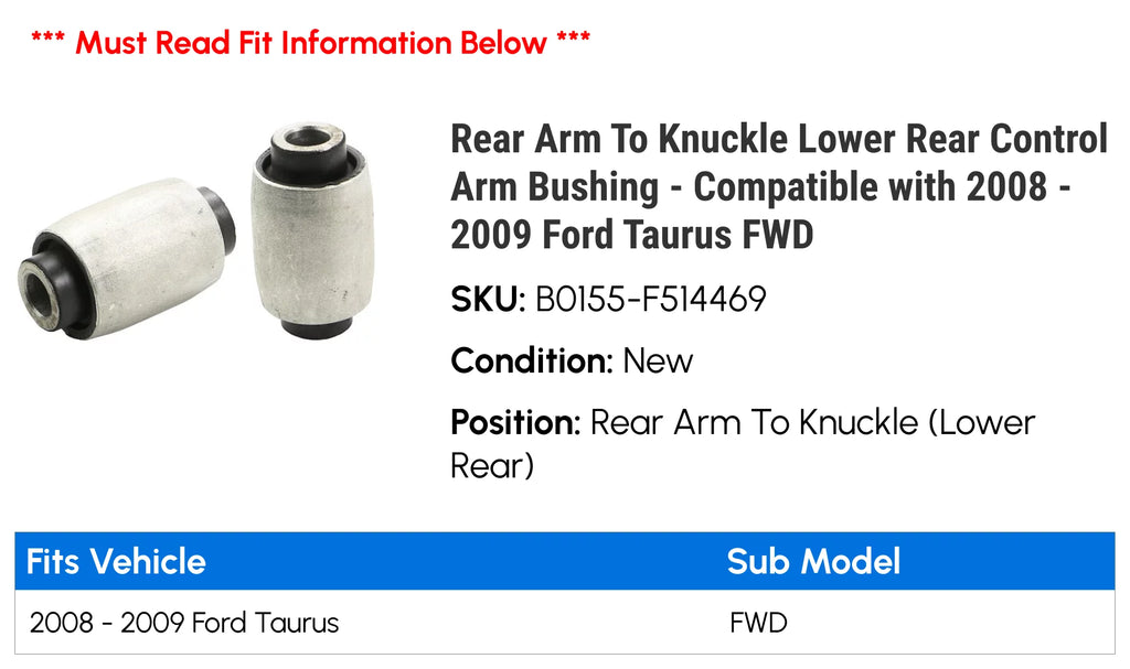 Lower Rear Control Arm Bushing H6911