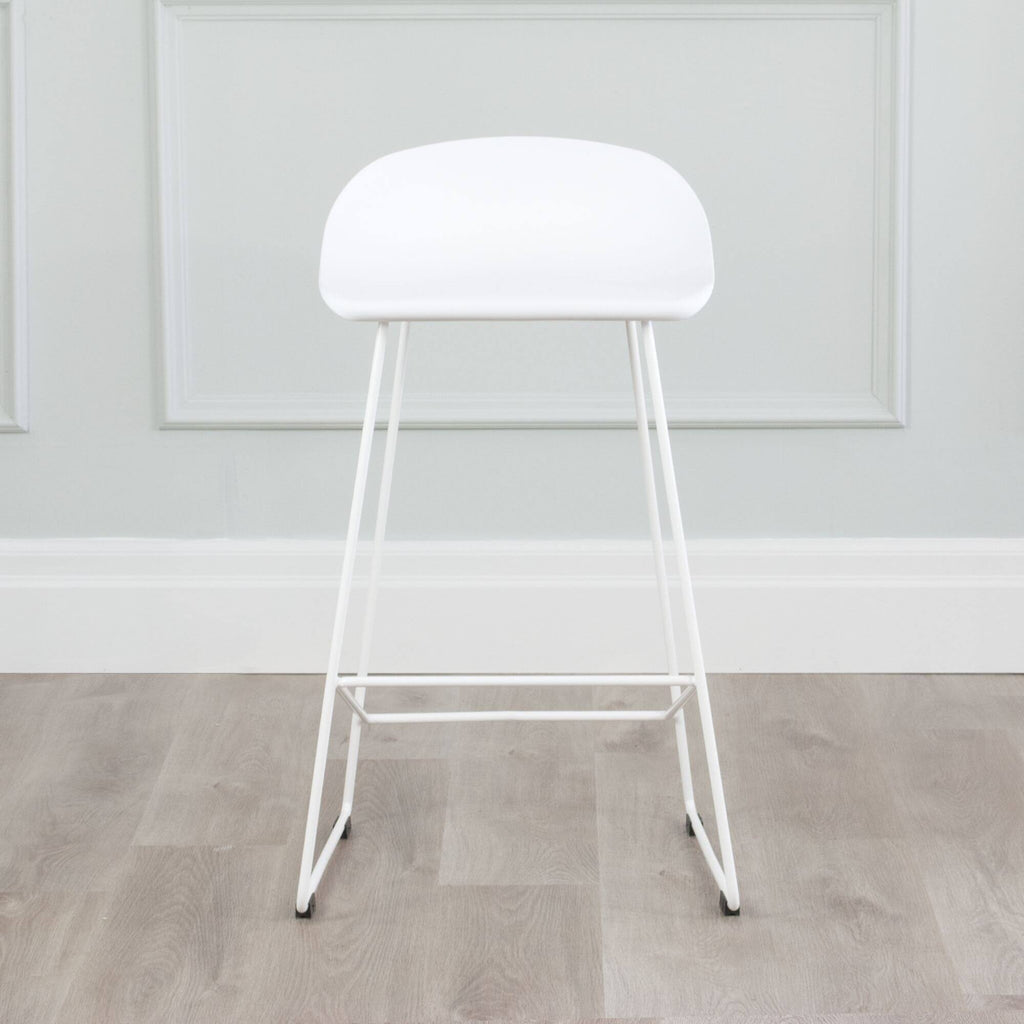 Set of 2 Plastic & Metal Sled Counter Stool X90380