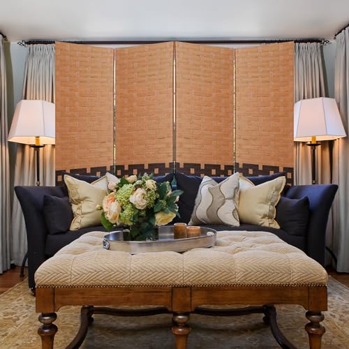 Black 4-Panel Folding Room Divider D8002