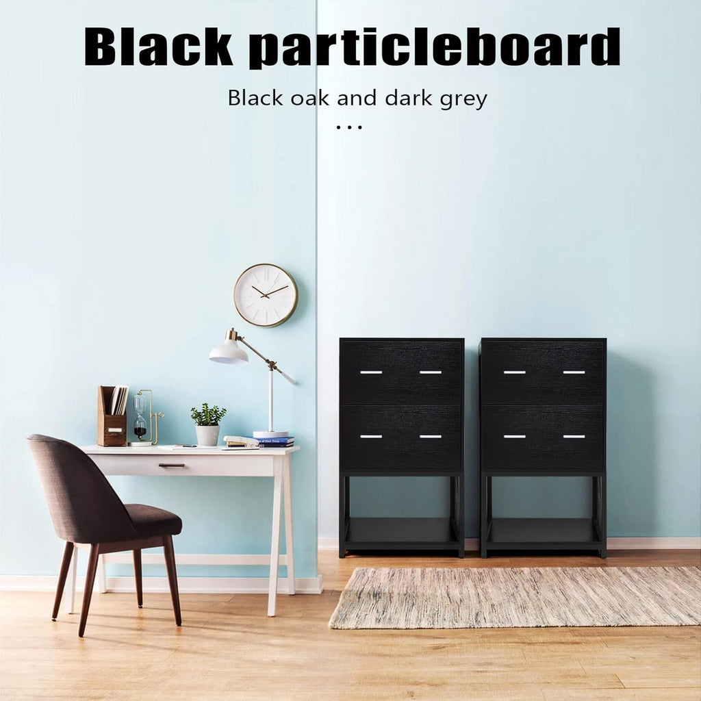 2 Drawer File Cabinet with Metal Wire Storage Shelves B83237
