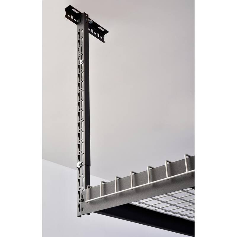 Adjustable Height Garage Overhead Ceiling Storage Rack Black C189714