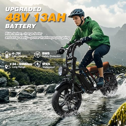 Electric Bike 750W 48V 13Ah Battery 20" Fat Tire B635142