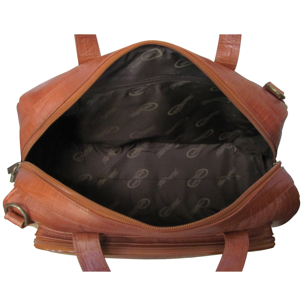 Brown Leather Carry-On Weekend Duffel U748298