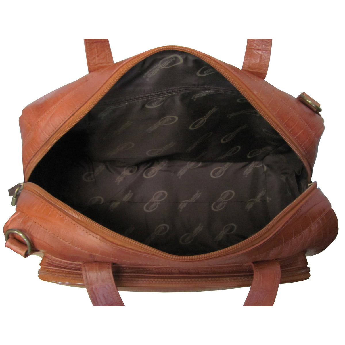 Brown Leather Carry-On Weekend Duffel U748298