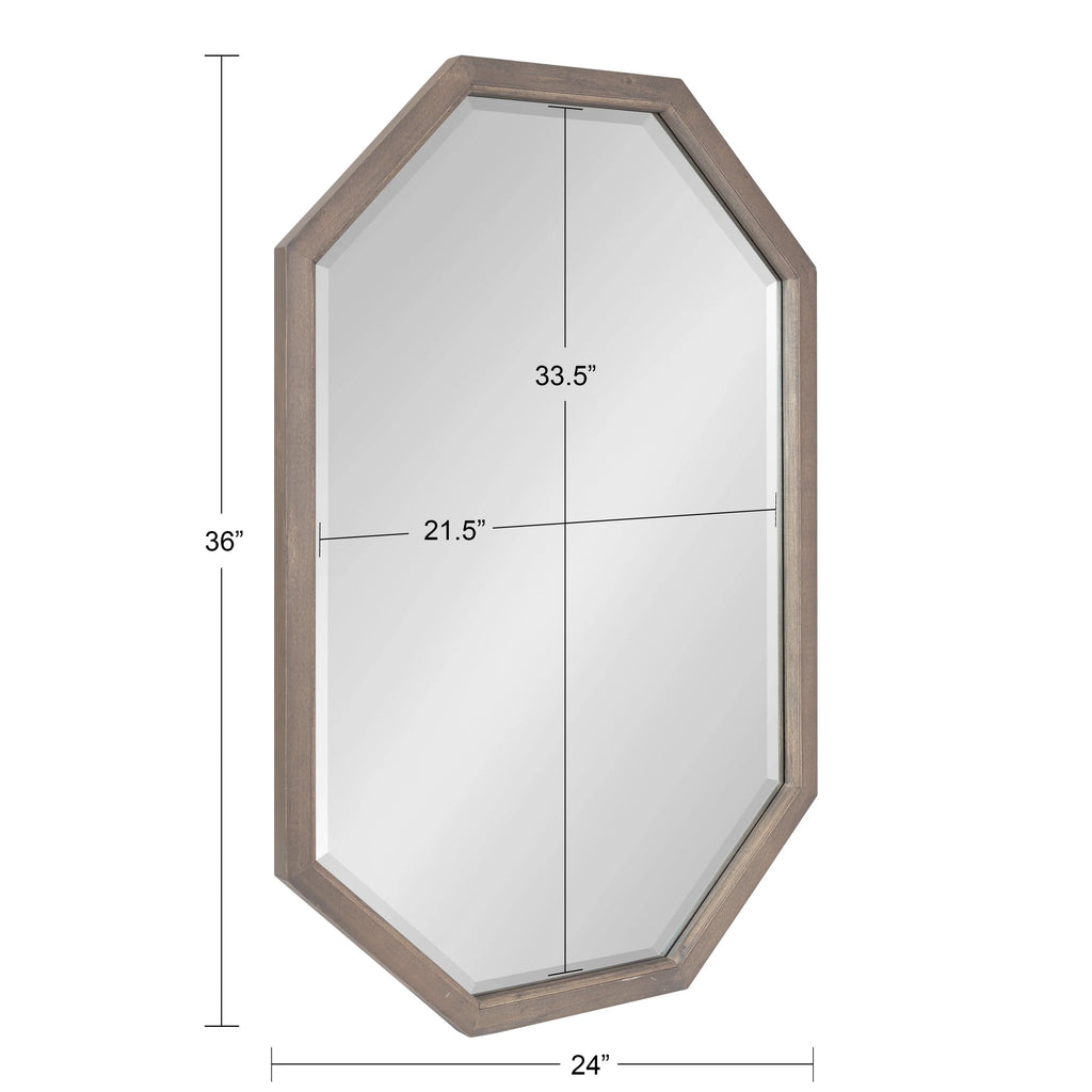 Octagon Wall Mirror, Gray 24x36 C43091