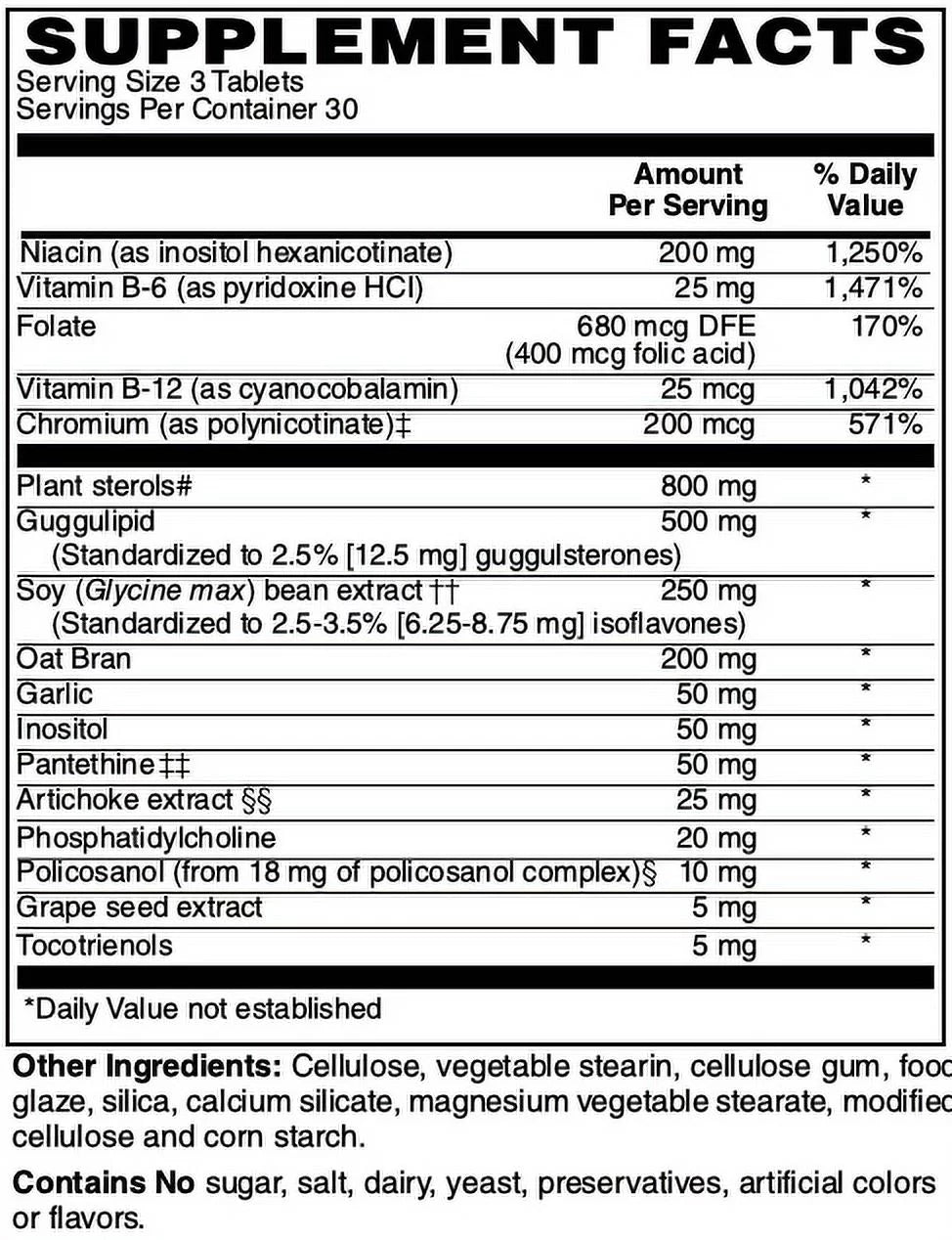 Cholesterol Support Tabs R9308