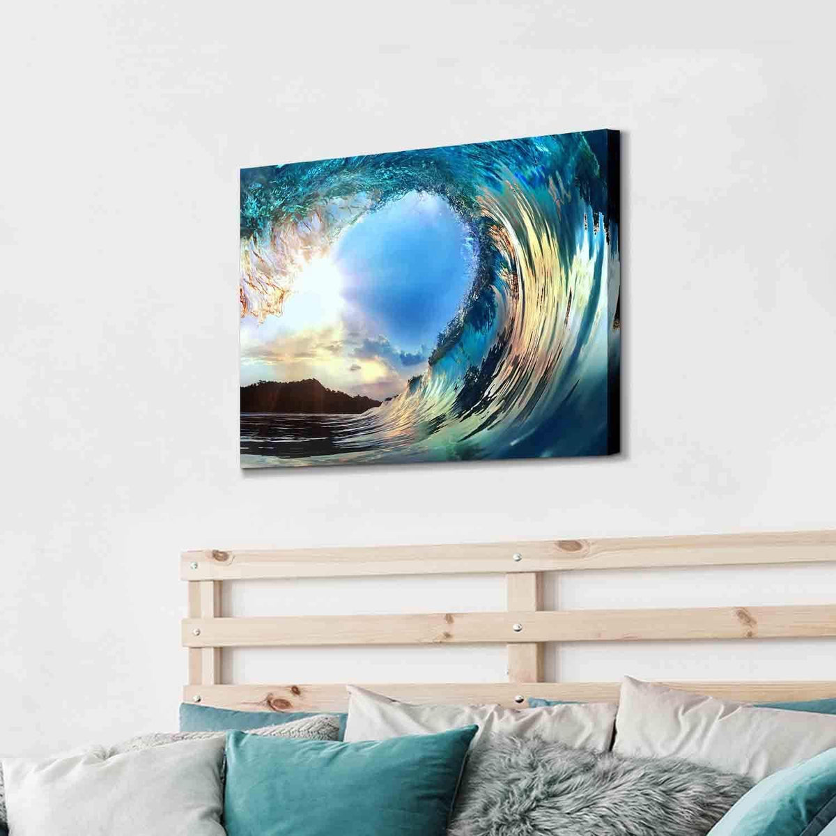 Rolling Ocean Waves Tropical Seascape Sunset Wall Art F6507