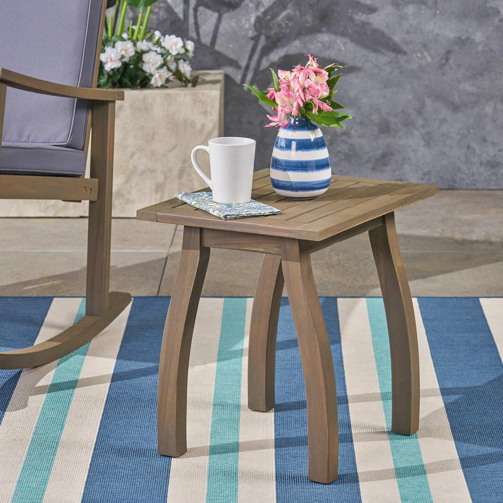 Gray Acacia Wood Accent Table A132062