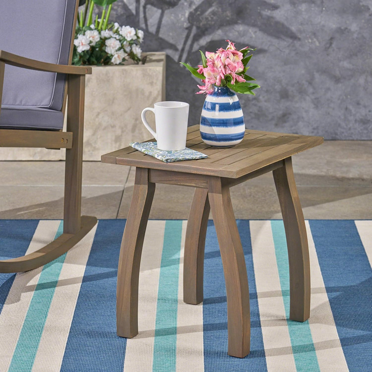 Gray Acacia Wood Accent Table A132062