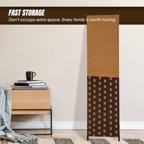 Black 4-Panel Folding Room Divider D8002