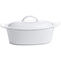 Porcelain White 3pcs Large Butter Dish with Lid R99923